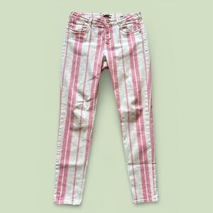 Scotch & Soda La Bohemienne Mid Rise Cream & Pink Stripe Skinny A La Plage 30/32